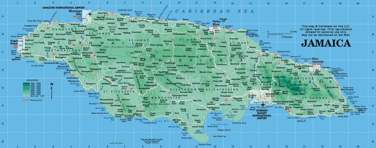 Peta yang melarikan diri di bay jamaica