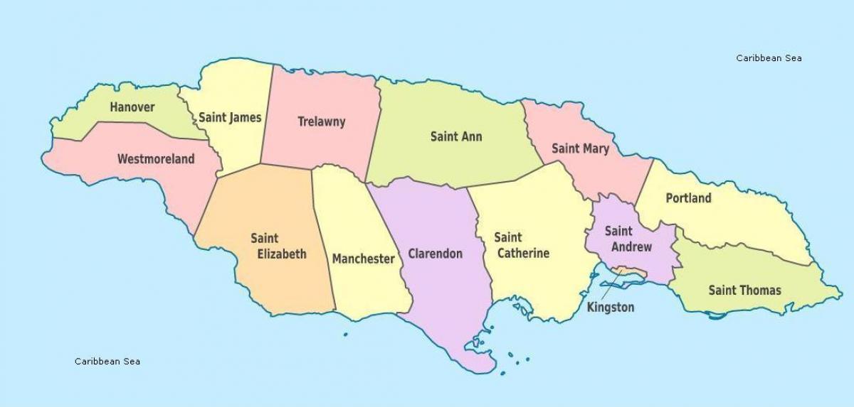 peta jamaica dengan gereja dan ibu