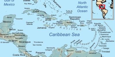 Peta jamaica dan sekitar pulau-pulau