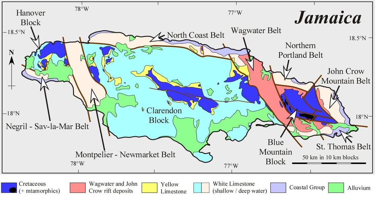 Peta geologi jamaica