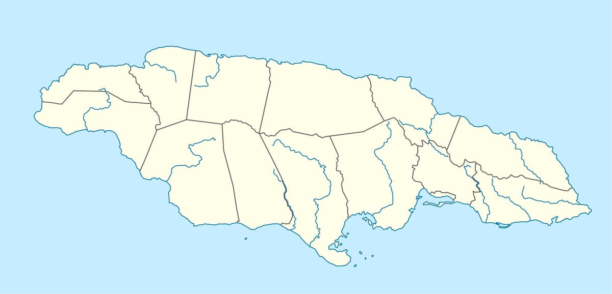 peta jamaica menunjukkan sungai