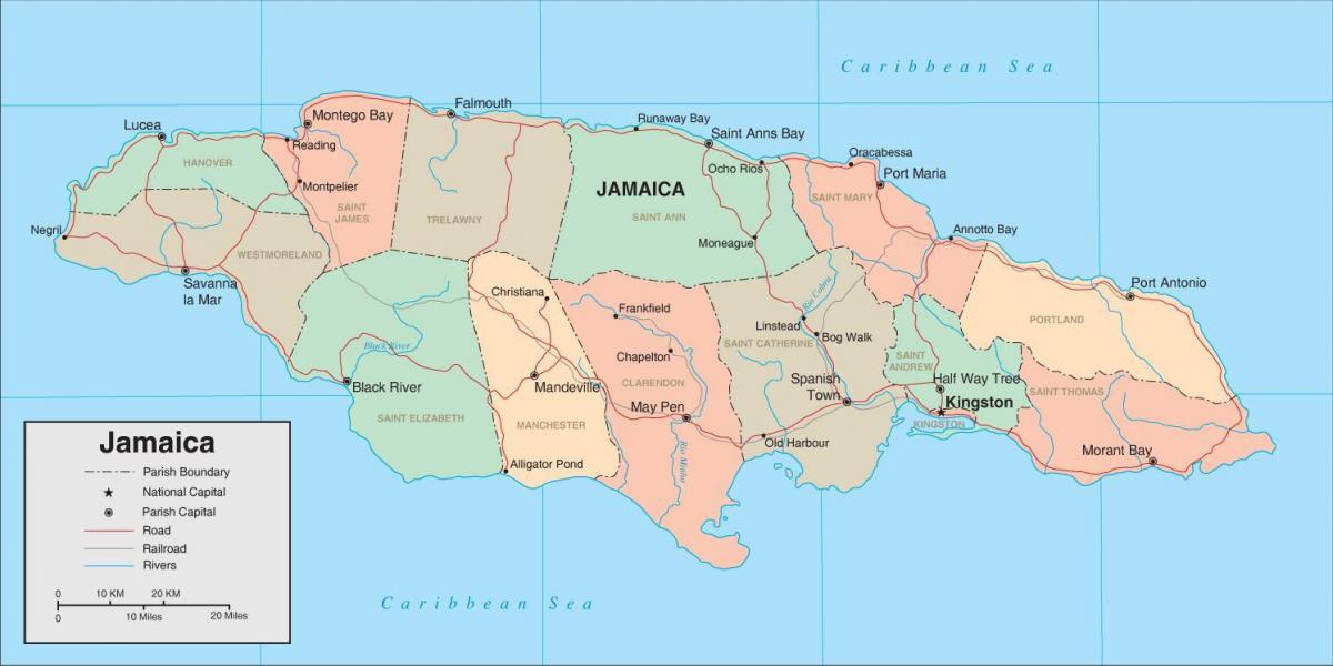 Peta jamaica wilayah