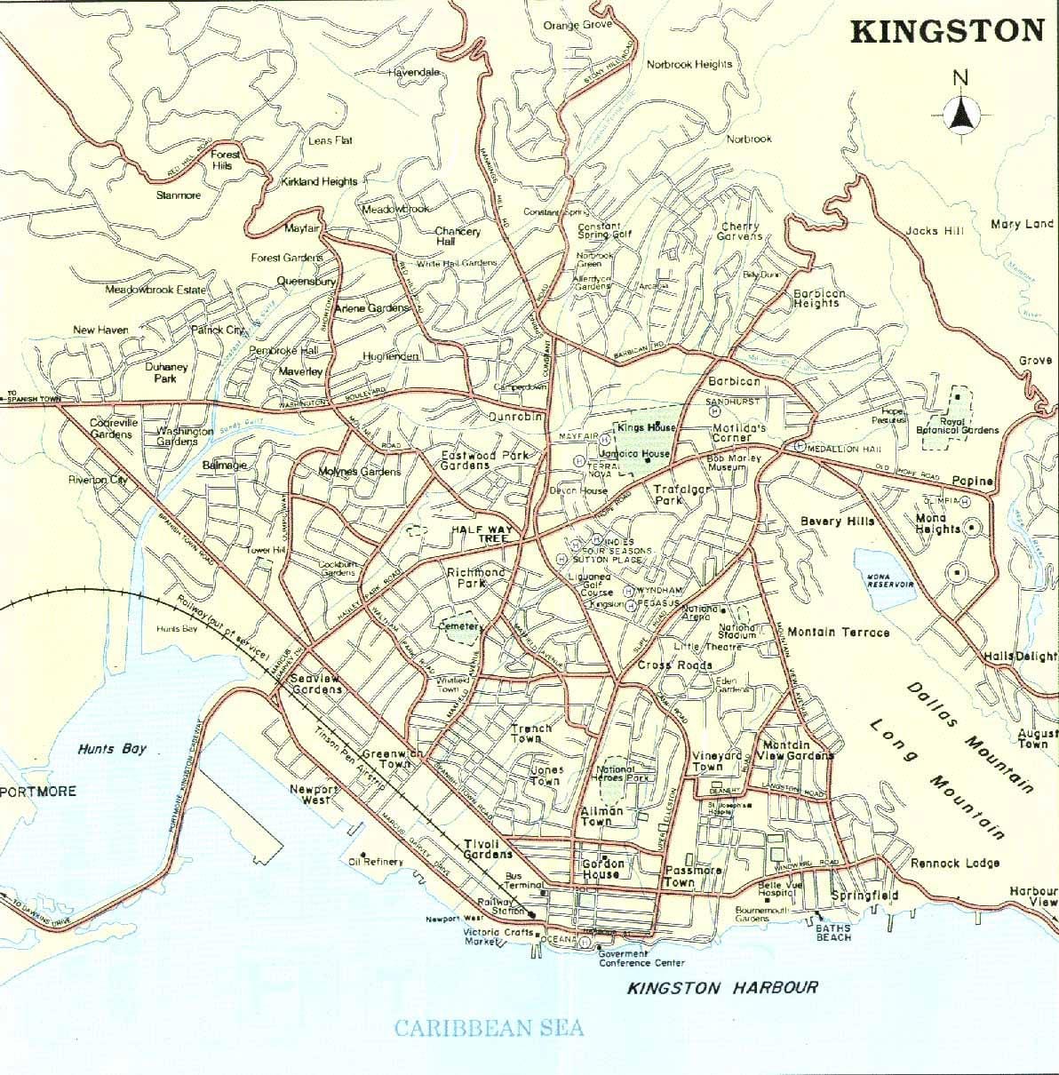Peta kingston jamaica kawasan