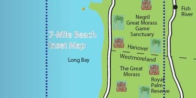 Peta negril jamaica 7 batu di pantai