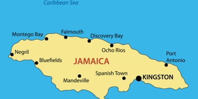 Peta bandar-bandar jamaica