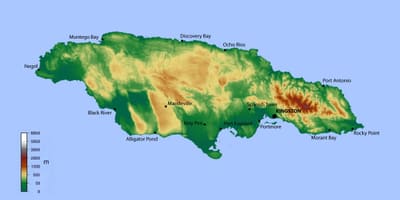 Peta ketinggian jamaica 