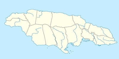 Peta jamaica menunjukkan sungai