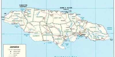 Peta jamaica dunns sungai jatuh